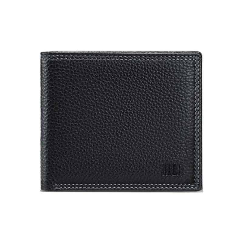 HLA Cow Leather Wallet Regular Unisex Black-1