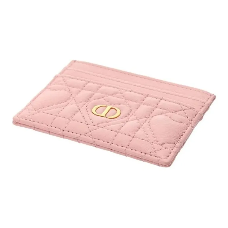 DIOR Lambskin Card Holder Women's Pink-2
