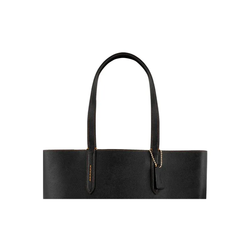 COACH Charlie Leather Tote Bag Shopping Bag One Shoulder Handbag Women's Black-3