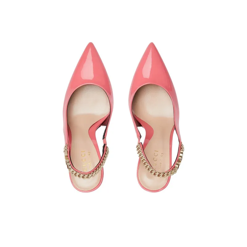 GUCCI Signoria Slim Heel High Heels 10.5cm Women's Pink-3