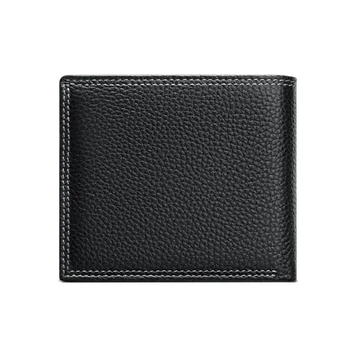 HLA Cow Leather Wallet Regular Unisex Black-4