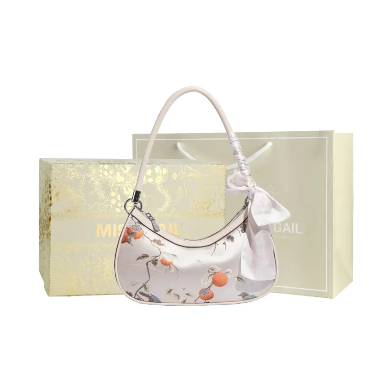MISS GAIL Synthetic Leather Shoulder Bag Women's Ecru-4