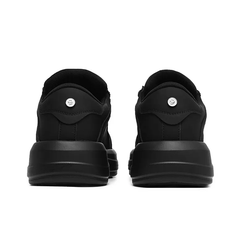 MUPPLE Height Increasing Low Top Skateboard Shoes Unisex Black-3