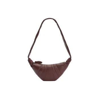 Lemaire Cow Leather Croissant Bag Shoulder Bag Small Size Women's Roasted Hickory Nut
