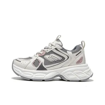 FIVE PLUS Cushioning, Lightweight, Breathable Low Top Chunky Sneakers Women's Gray