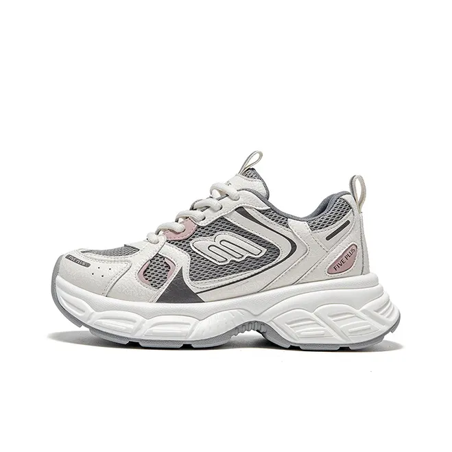 FIVE PLUS Cushioning, Lightweight, Breathable Low Top Chunky Sneakers Women's Gray-0
