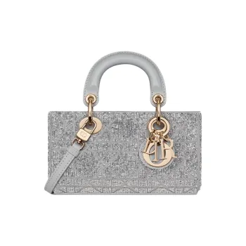DIOR Lady D JOY Cotton Shoulder Bag, Crossbody Bag, Handbag Mini Women's Gray