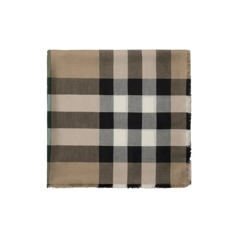 Burberry Silk Knit Scarves Unisex Brown-1