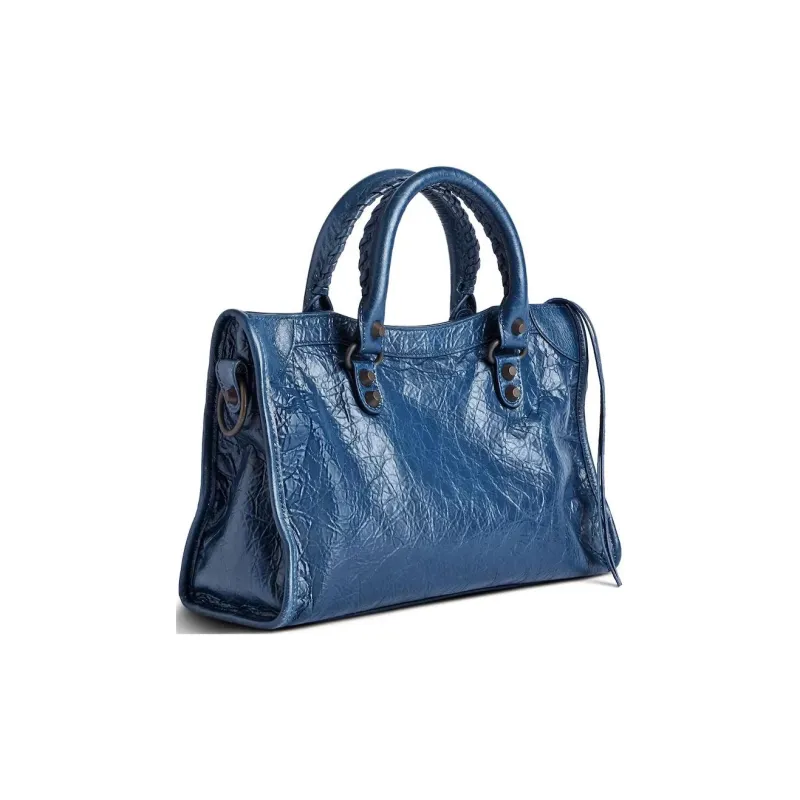 Balenciaga Le City Lambskin Shoulder Bag Crossbody Bag Handbag Small Size Women's Blue-2
