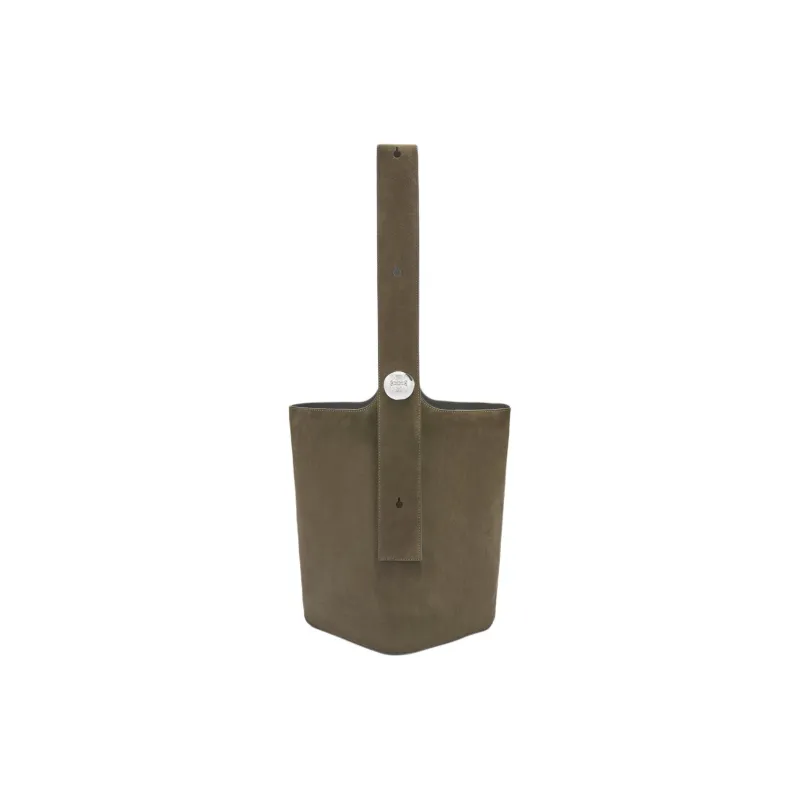 LOEWE Pebble Bucket Suede Bucket Bags Crossbody Bag Shoulder Bag Medium Size Women's Black Olive-0
