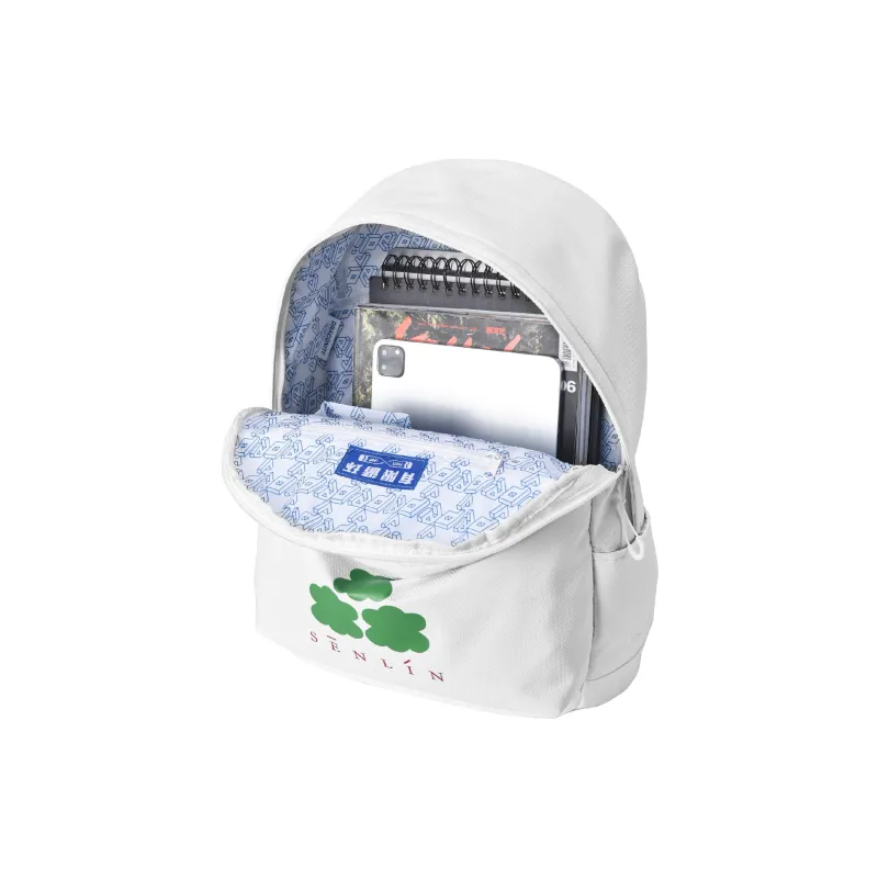 QRST Eco Friendly Fabric Backpack Regular Unisex White-3