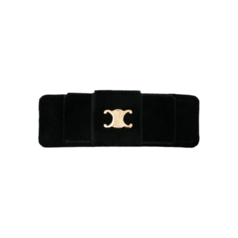 CELINE Le Soir Ribbon Hair Clip In Polyester Calfskin Brass With Gold Finish And Steel-0