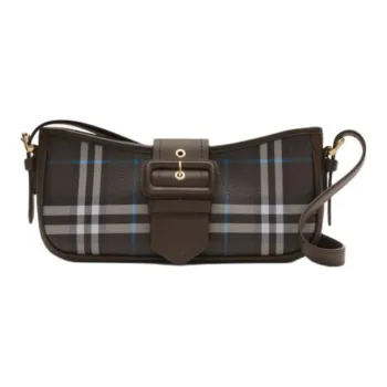 Burberry Pu Shoulder Bag Trumpets Women's Comfortable Brown