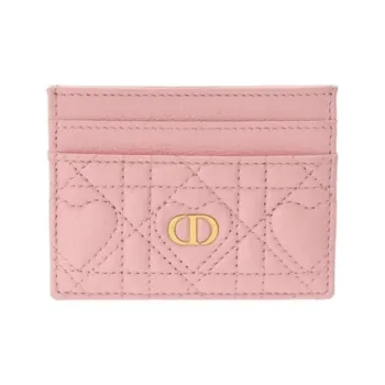 DIOR Lambskin Card Holder Women's Pink