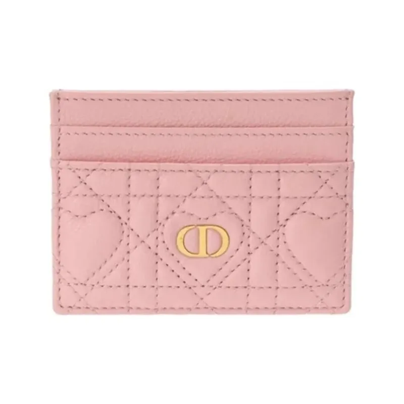 DIOR Lambskin Card Holder Women's Pink-0