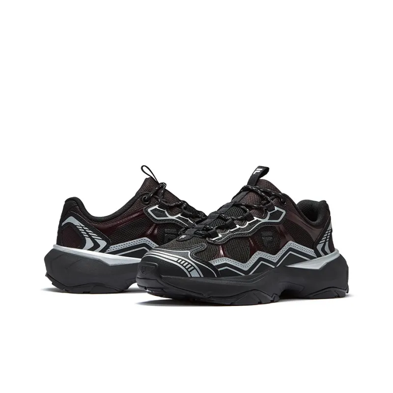FILA FUSION Anti-Slip Wear-Resistant Low-Top Chunky Sneakers Women's Black-3