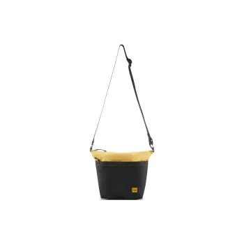 LiNing Fitness Series Polyester Shoulder Bag, Crossbody Bag Unisex Black & Glassy Yellow