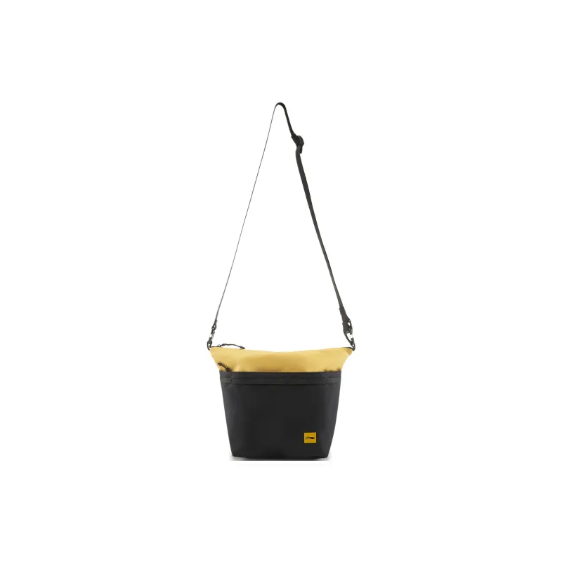 LiNing Fitness Series Polyester Shoulder Bag, Crossbody Bag Unisex Black & Glassy Yellow-0