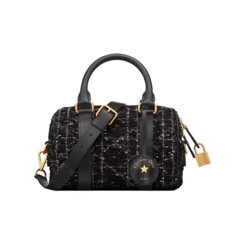 DIOR Groove Cotton Shoulder Bag Crossbody Bag Handbag Women's Black
