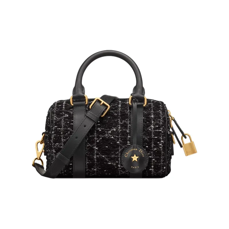 DIOR Groove Cotton Shoulder Bag Crossbody Bag Handbag Women's Black-0