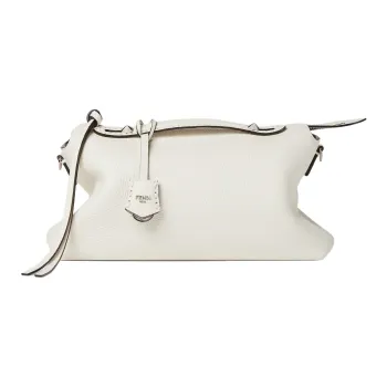 FENDI By The Way Series Calfskin One Shoulder Handbags Large Size Women's White