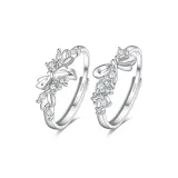 Floral Sweetheart Bestie Couple Rings