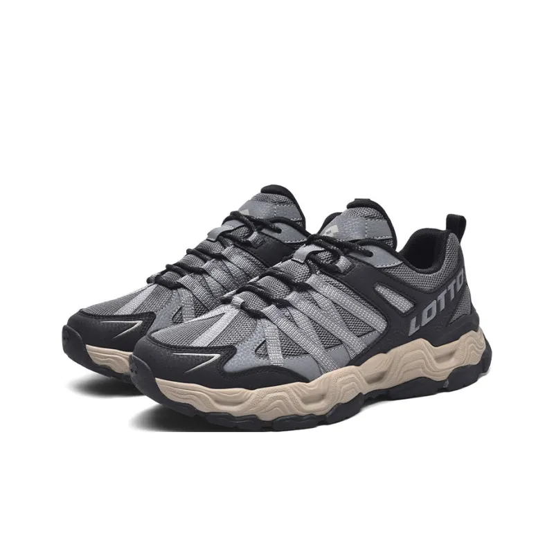 LOTTO Cushioned Slip-Resistant Abrasion-Resistant Low-Top Outdoor Shoes Men's Dark Gray-2