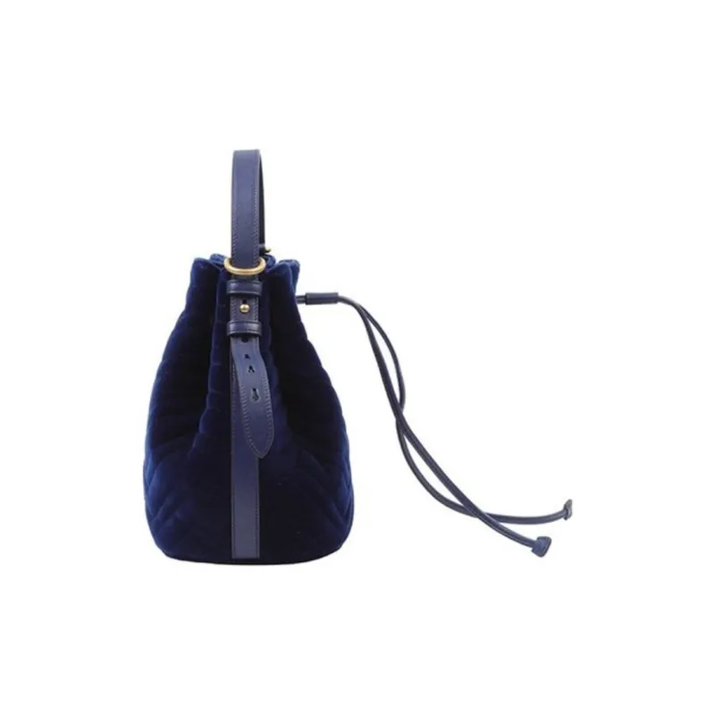 GUCCI Marmont Velvet Bucket Bags Shoulder Bag Crossbody Bag Handbag Women's Blue-2