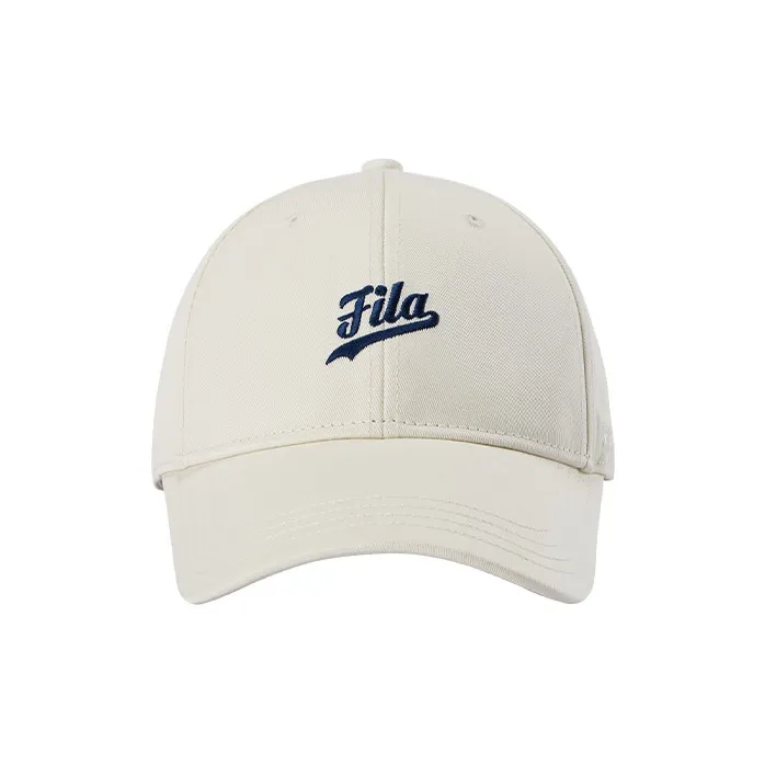 FILA FUSION Cotton Baseball Caps Unisex Tallow White-1