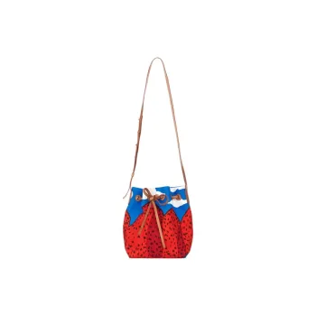 Marimekko Mansur Gavriel Collaboration Cotton Shoulder Bag Medium Size Women's Strawberry Mountain Print