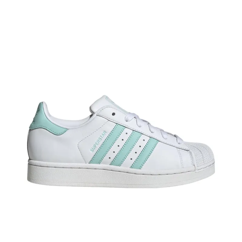 Adidas Originals Superstar 2 Anti Slip Wear Resistant Low Top Skateboard Shoes Women's White Green-1