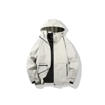 Yalu Water Resistant Windproof UV Protection Breathable Wear Resistant Windbreaker Jacket Unisex Light Gray