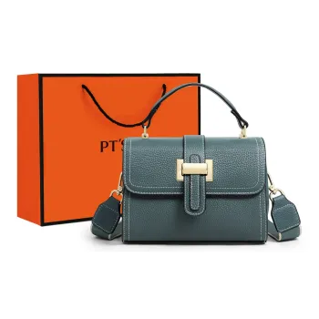 PT'SON Cow Leather Underarm Shoulder Bag, Crossbody Bag, Handbag Regular Women's Pearl Blue
