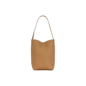 THE ROW N/S Park Calfskin Bucket Bag, One Shoulder Handbag Medium Size Women's Light Brown