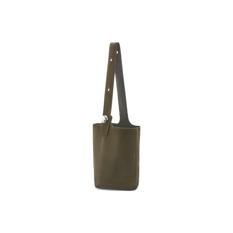 LOEWE Pebble Bucket Suede Bucket Bags Crossbody Bag Shoulder Bag Medium Size Women's Black Olive-3
