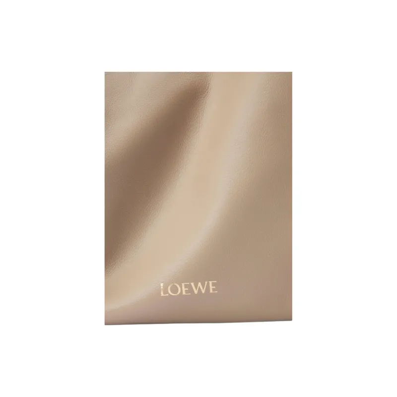 LOEWE Flamenco Napa Calf Leather Clutch Large Size Women's Sand-5