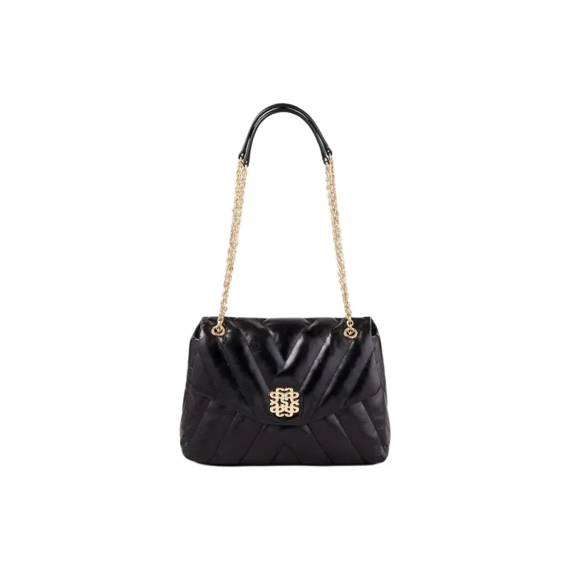 Sandro Cow Leather Shoulder Bag Crossbody Bag Handbag Women's Black-1