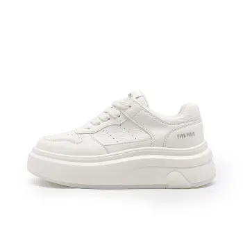 FIVE PLUS Anti Slip Wear Resistant Low Top Skateboard Shoes Women's Ecru