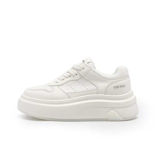 FIVE PLUS Anti Slip Wear Resistant Low Top Skateboard Shoes Women's Ecru