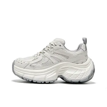 FIVE PLUS Anti Slip Wear Resistant Low Top Chunky Sneakers Women's Beige