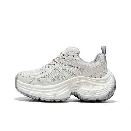 FIVE PLUS Anti Slip Wear Resistant Low Top Chunky Sneakers Women's Beige