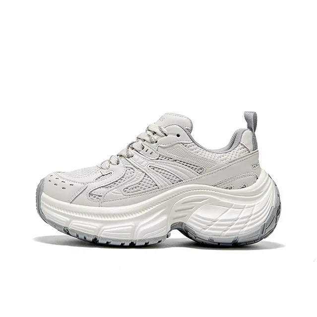 FIVE PLUS Anti Slip Wear Resistant Low Top Chunky Sneakers Women's Beige-0