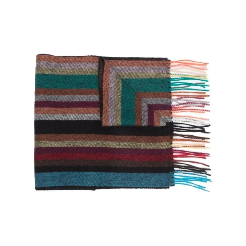 Paul Smith Striped Fringed Edge Scarf-2