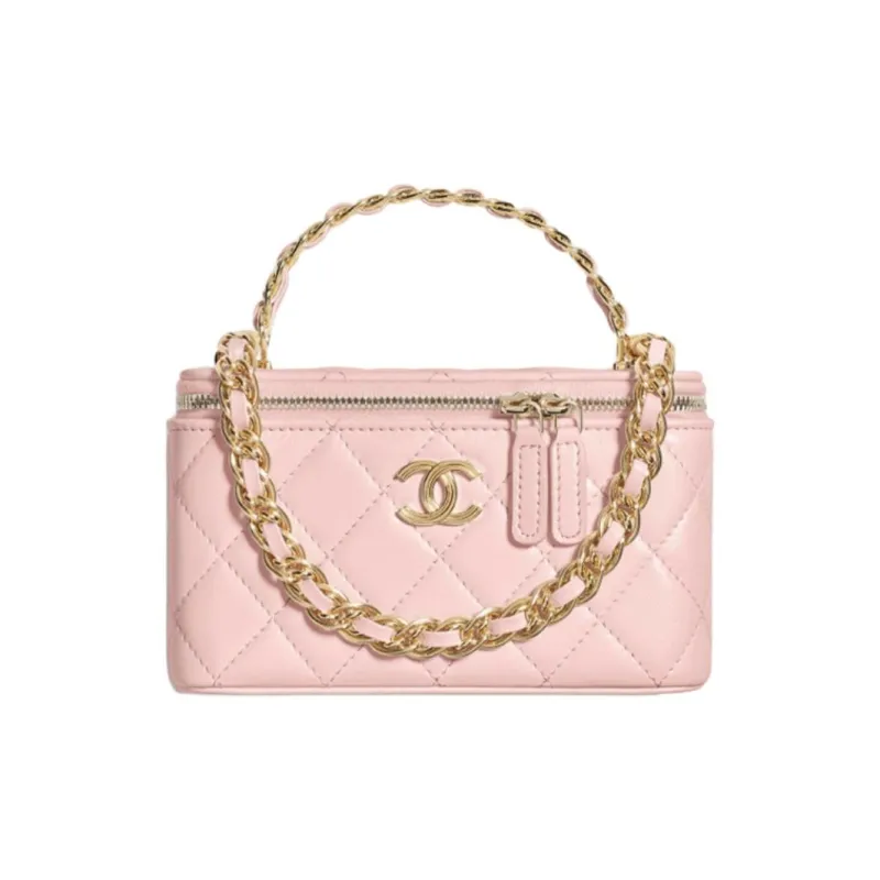 CHANEL Oil Wax Sheepskin Shoulder Bag, Crossbody Bag, Handbag Clutch Women's Cherry Blossom Pink-0