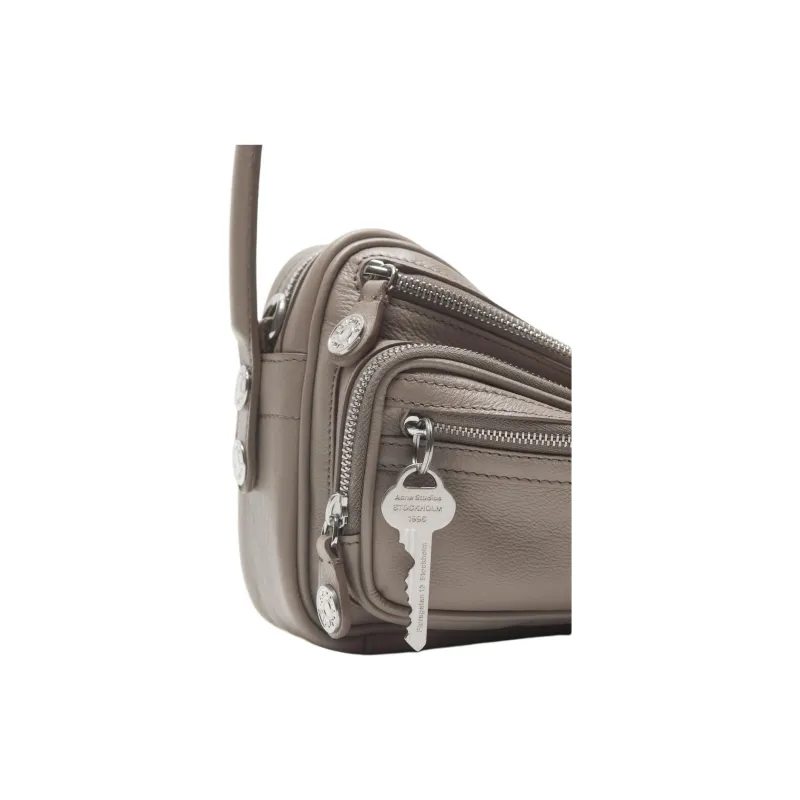 Acne Studios Calfskin One Shoulder Handbag Trumpets Women's Taupe-4