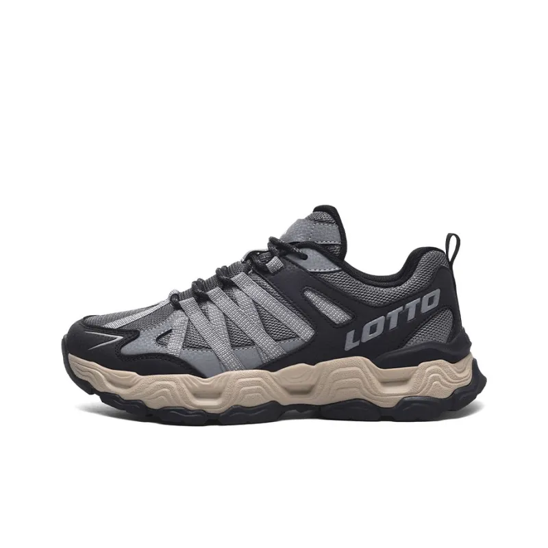 LOTTO Cushioned Slip-Resistant Abrasion-Resistant Low-Top Outdoor Shoes Men's Dark Gray-0