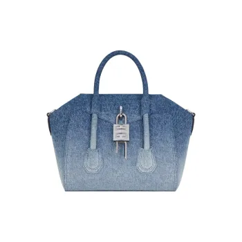 Givenchy Antigona Lock Cotton One Shoulder Handbag Mini Women's Medium Blue
