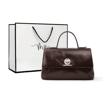 MILLIE'S Cow Leather Handbag, Shoulder Bag, Crossbody Bag Regular Women's Chocolate Coffee