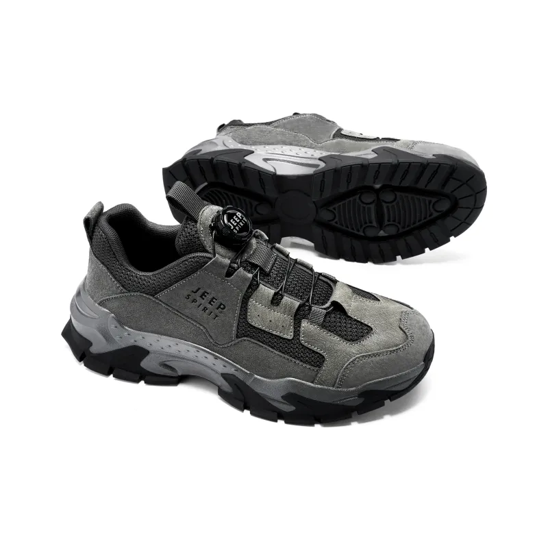 JEEP SPIRIT Chunky Sneakers Men Low Top Gray/Black-4