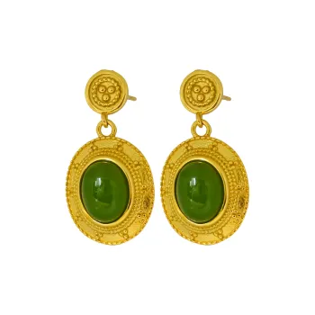 HENGTAIZHUBAO Hetian Jade Earrings Jasper Women's